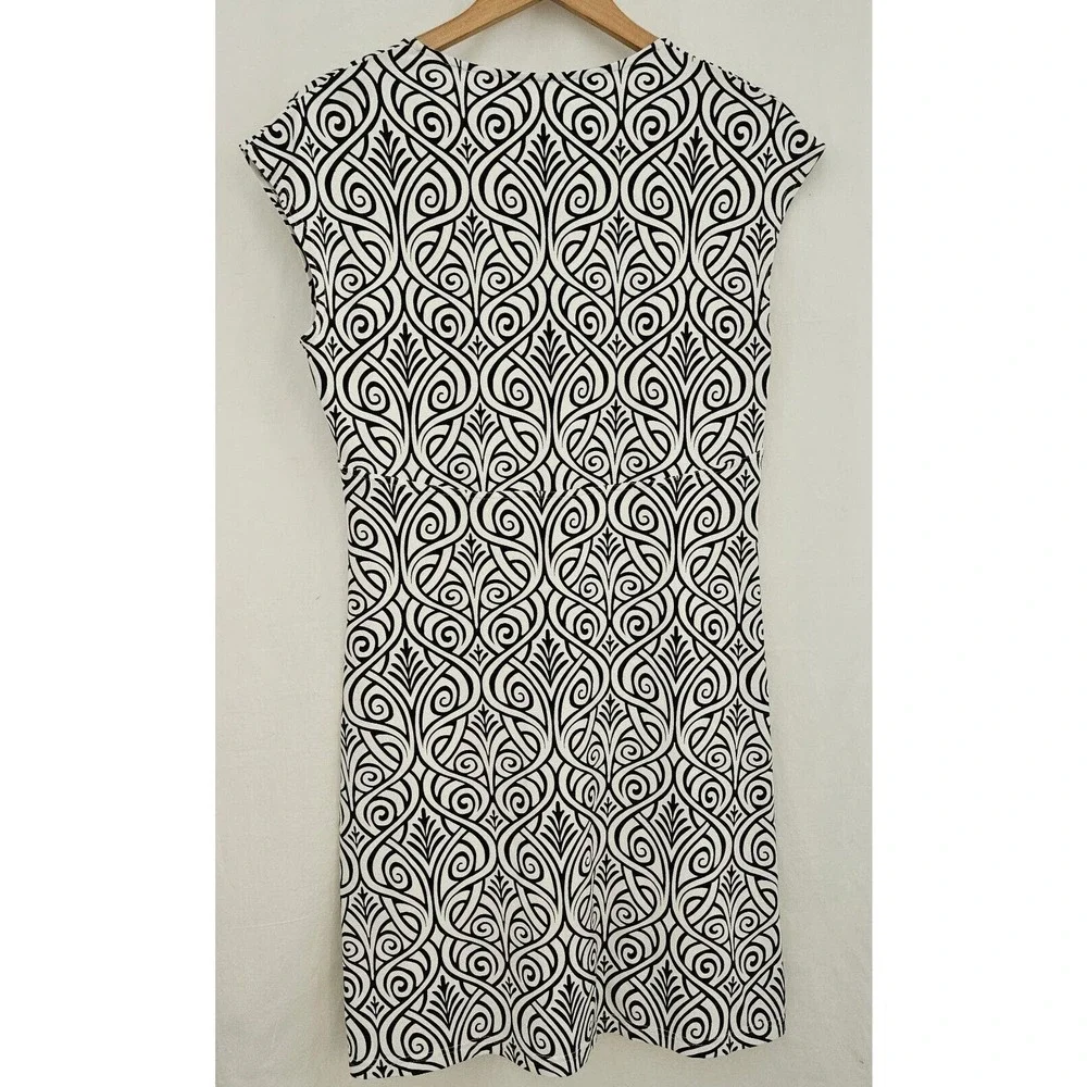 Title Nine Black and White Sheath Midi Dress V-Neck - Picture 7 of 10